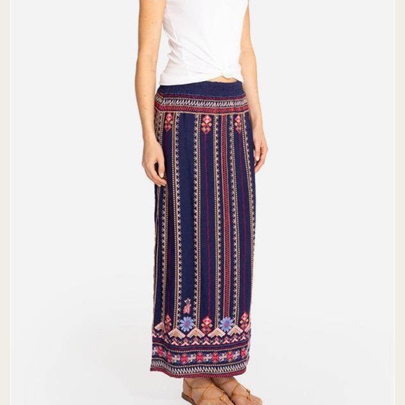 Rare Beautiful Johnny Was FREDERIQUE SIDE SLIT MAXI SKIRT - Picture 4 of 13